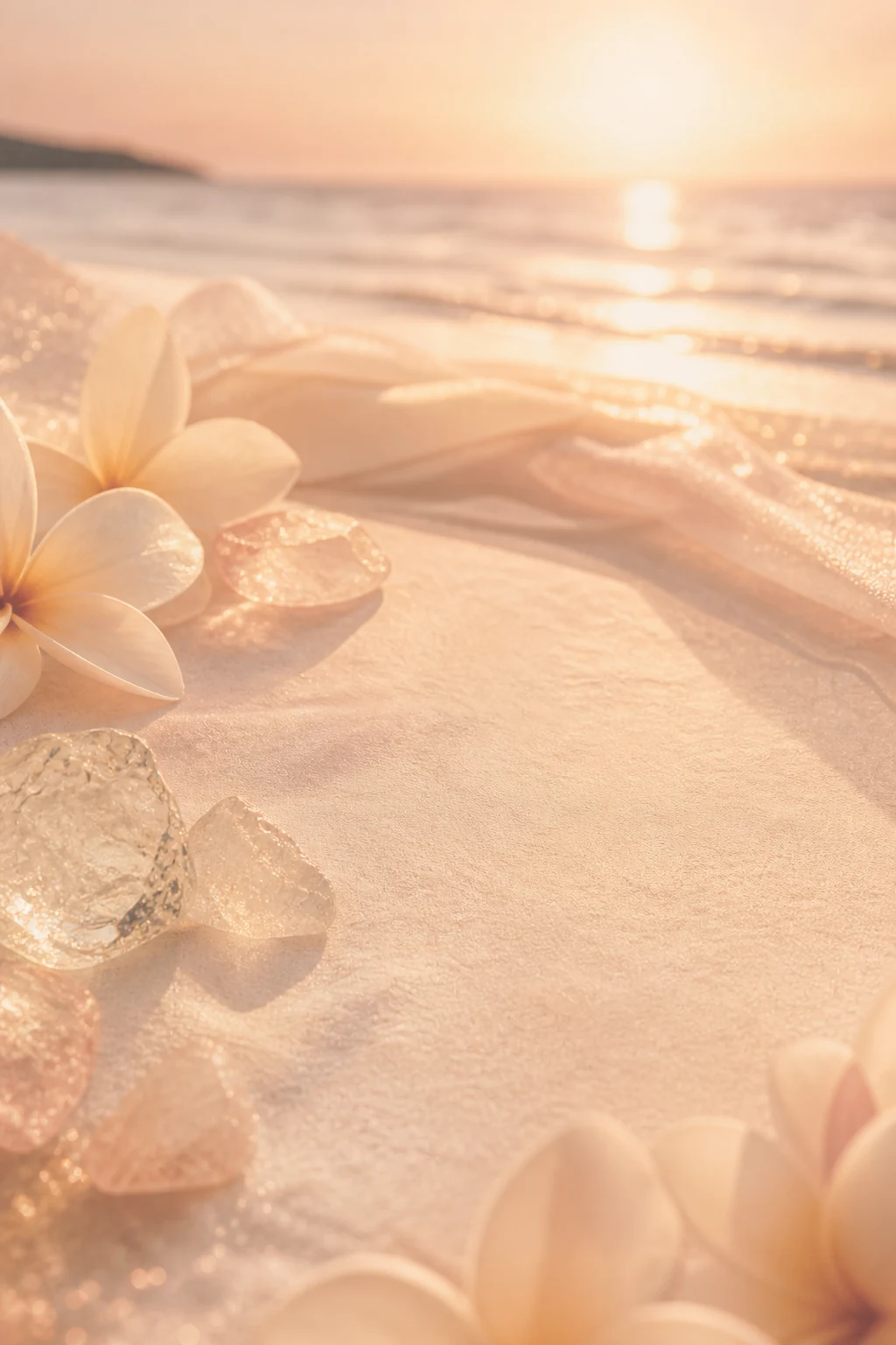 Summer Never Ends seaside sunset atmosphere with a subtle shadow icon