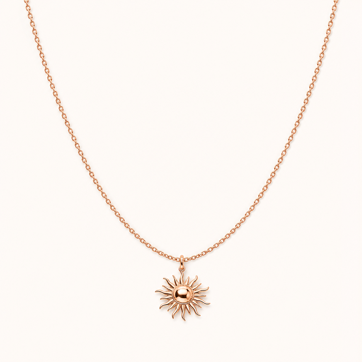 Golden Hour Necklace clean product photo on warm cream background