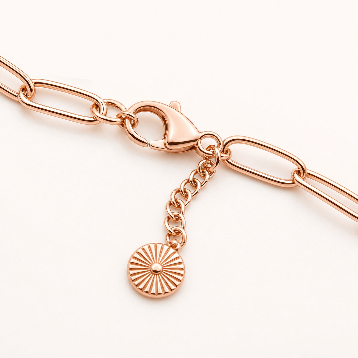Sunset Link Necklace paperclip link and clasp detail